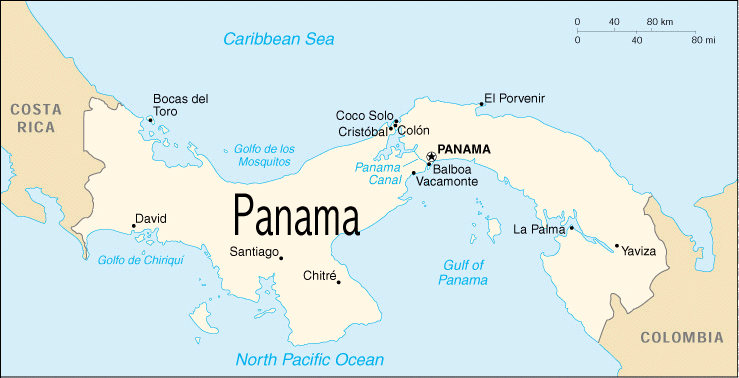 Map of Panama - Print for easier reading.